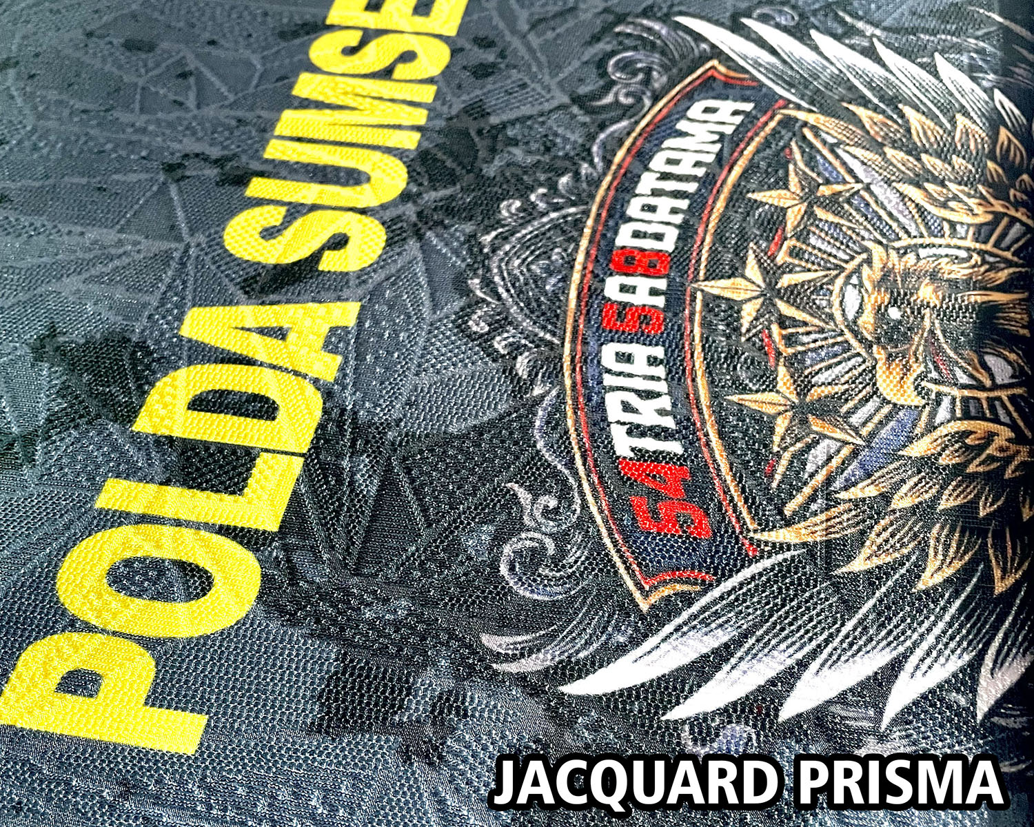 Detail bahan jersey Jacquard premium untuk pembuatan jersey custom Palembang